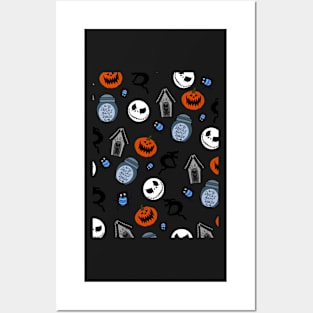 Festive Fright-Graveyard Grey Posters and Art